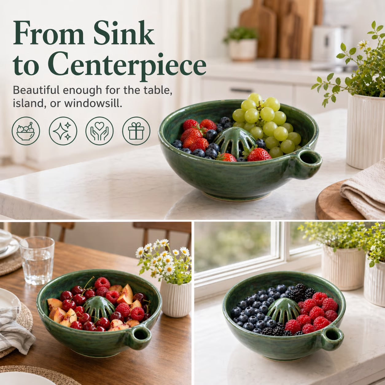 Handmade Ceramic Berry Bowl